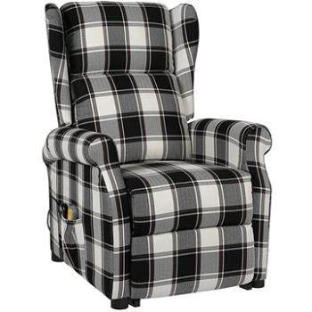 Shumee zdvíhacie polohovacie kreslo hnedobiele textil, 329486