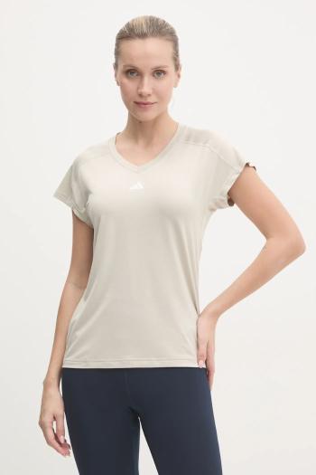 Tréningové tričko adidas Performance Aeroready béžová farba, JC9563