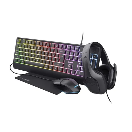 TRUST Sada slúchadla + myš + klávesnica + mousepad GXT 792 Quadrox 4v1 Gaming Bundle