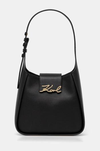 Kožená kabelka Karl Lagerfeld čierna farba, A1W30434