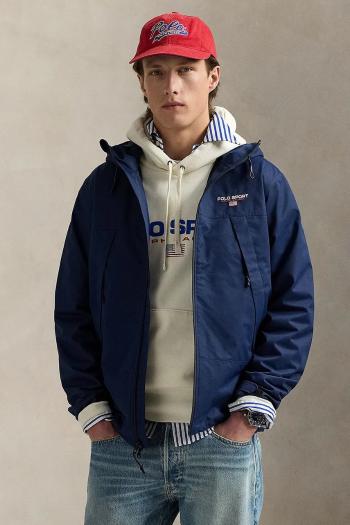 Nepremokavá bunda Polo Ralph Lauren tmavomodrá farba, prechodná, 710968728