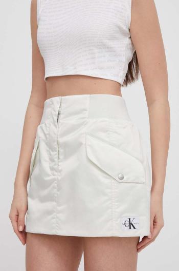 Sukňa Calvin Klein Jeans biela farba,mini,puzdrová,J20J223317