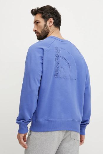 Bavlnená mikina The North Face Relaxed pánska, fialová farba, s nášivkou, NF0A8C366IF1