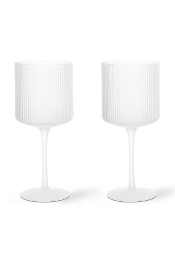 Pohár na víno ferm LIVING 2-pak biela farba