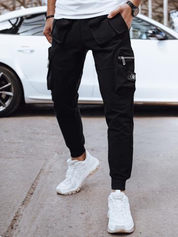 Pánske čierne cargo nohavice Dstreet UX4299