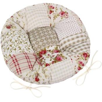Bellatex EMA okrúhly prešívaný – priemer 40 cm –  farebný patchwork (5162)