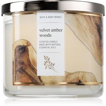 Bath & Body Works Velvet Amber Woods vonná sviečka 411 g