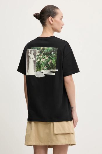Bavlnené tričko Vans dámske, čierna farba, VN000MCGBLK1