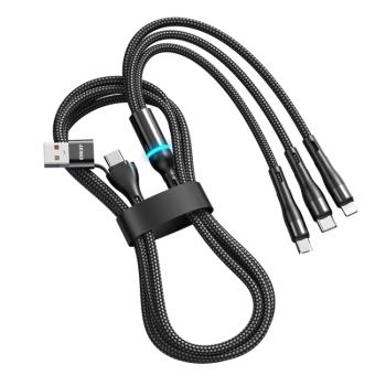 ENKAY 6v1 Kábel USB / USB Typ-C na Lightning / micro USB / USB Typ-C 1.3 metra čierny