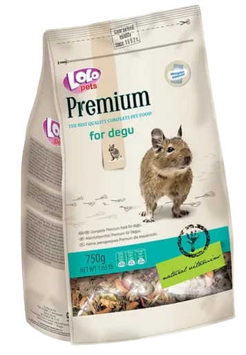 LOLOPETS prémiové krmivo pre osmákov degu 750g