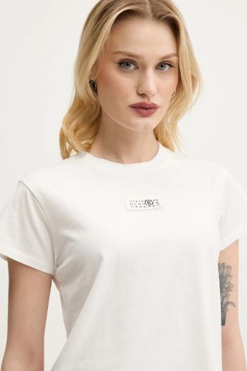 Bavlnené tričko MM6 Maison Margiela dámske, biela farba, S52GC0327.S24312