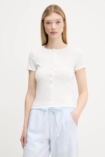 Tričko Hollister Co. dámske, biela farba, KI339-5187
