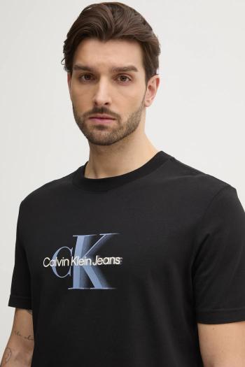 Bavlnené tričko Calvin Klein Jeans pánske, čierna farba, s potlačou, J30J327471