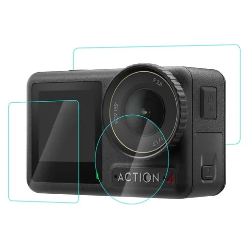 PULUZ 3in1 Set ochranných skiel pre DJI Osmo Action 4