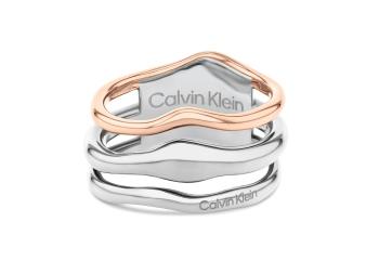 Calvin Klein Módny dámsky bicolor prsteň z ocele CK Wavy 35000651 54 mm