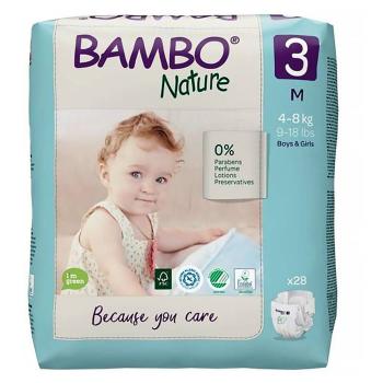 BAMBO Nature 3 Detské plienkové nohavičky 4-8 kg 28 ks