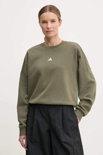 Mikina adidas Essentials dámska, zelená farba, jednofarebná, JI6064