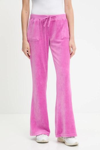 Velúrové tepláky Juicy Couture CAISA LOW RISE PANT ružová farba, jednofarebné, JCSEBJ008G