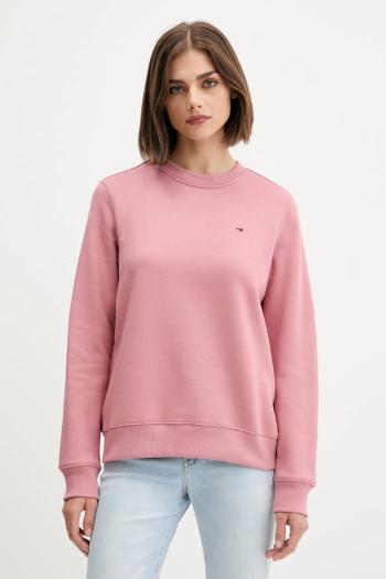 Mikina Tommy Jeans ružová farba, jednofarebná, DW0DW19959