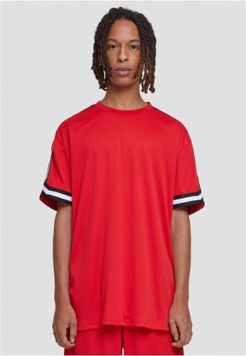 Urban Classics Oversized Stripes Mesh Tee cityred