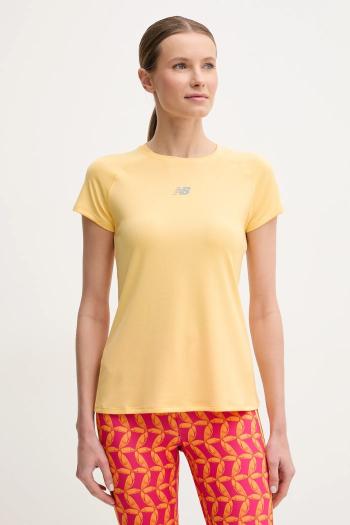 Bežecké tričko New Balance Jacquard žltá farba, WT51223CEE