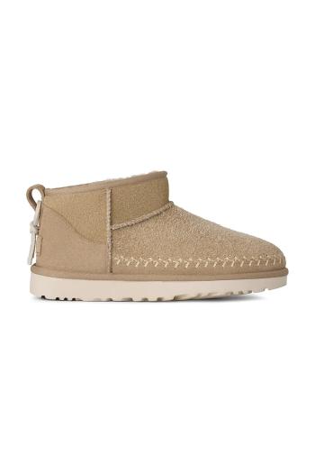 Semišové snehule UGG Classic Ultra Mini Biarritz béžová farba, 1171538.MDSD