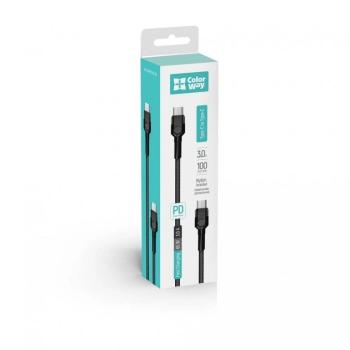 COLORWAY KABEL TYPE-C - TYPE-C (PD FAST CHARGING 65W) 3.0А 1M- CIERNY
