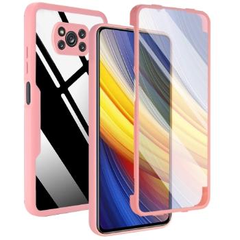 DUAL Obojstranný kryt s fóliou Xiaomi Poco X3 NFC / X3 Pro ružový