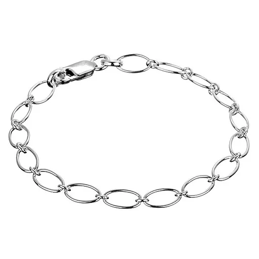 Retiazka na ruku zo striebra 925 - veľké ovály spojené krúžkami