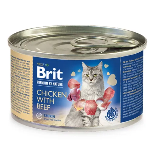 BRIT Premium by Nature Chicken with Beef konzerva pre mačky 200 g