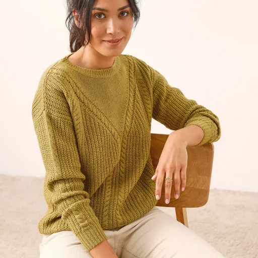 Pulóver s vrkočovým vzorom