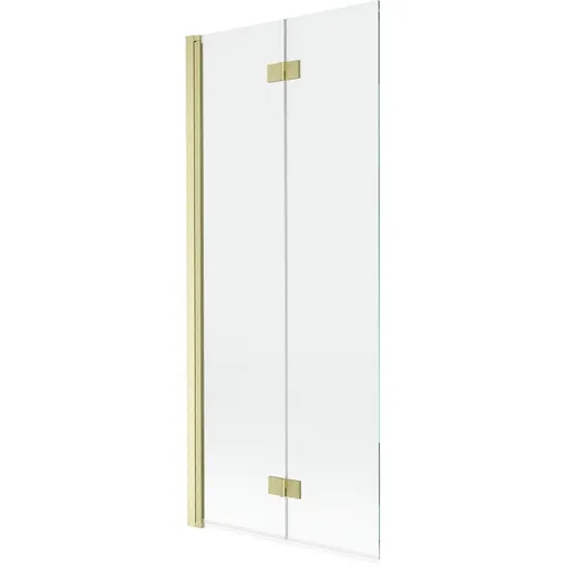 MEXEN - MIST vaňová zástena 80x150 cm 6mm 2-s, zlatá kartáčovaná, číra, ľavá 8A9-080-002-55-00-L