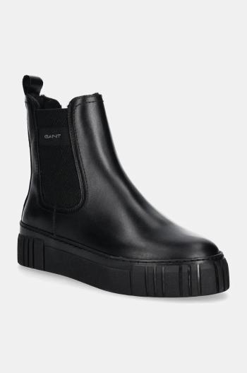 Kožené topánky chelsea Gant Snowmont dámske, čierna farba, na platforme, zateplené, 29551787 G00
