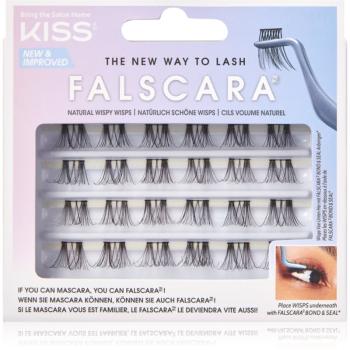 KISS Falscara Wisp trsové nalepovacie mihalnice s uzlíkom Natural Wispy Wisps 24 ks