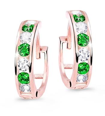 Cutie Jewellery Slušivé detské náušnice z ružového zlata C3345-80-X-4 zelená