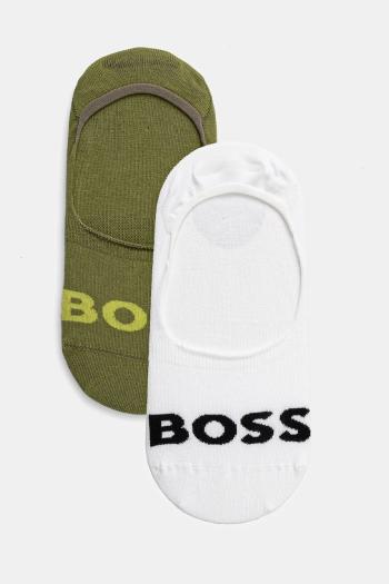 Ponožky BOSS 2-pak pánske, zelená farba, 50516402