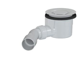Vaničkový sifón dizajnový MULTI 90 x 40/50mm biela krytka E90KOB
