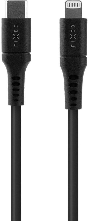 Adatkábel FIXED Cable USB-C to Lightning - PD, MFi, Liquid silicone, 0,5m, fekete