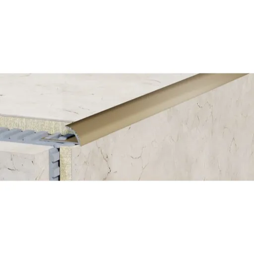 Lišta ukončovací "oblá" Havos champagne, hliník elox, dĺžka 250 cm, výška hrany 12 mm, ALECHO12250