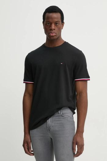 Bavlnené tričko Tommy Hilfiger pánske, čierna farba, jednofarebné, MW0MW38630