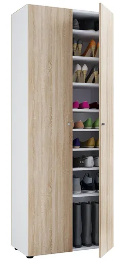 VCM Botník Vandol I s dvířky a 9 policemi, bílý