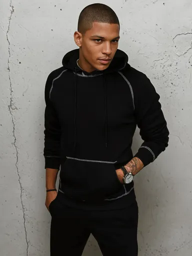 Čierna pánska mikina