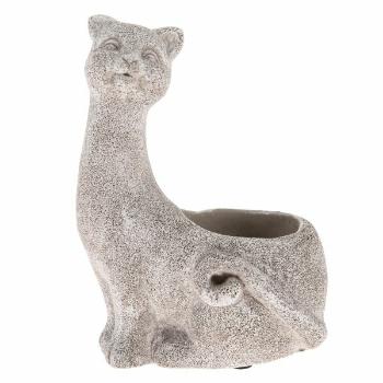 Betónový kvetináč Mačka, sivý, 16,5 x 22 x 13,5 cm