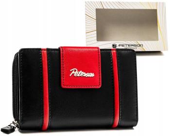 Elegantná dámska kožená peňaženka na patentku a zips - Peterson