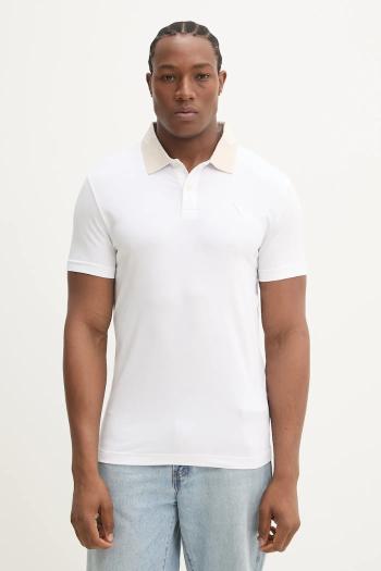 Polo tričko Guess NOLAN pánske, biela farba, jednofarebné, M5GP66 J1314