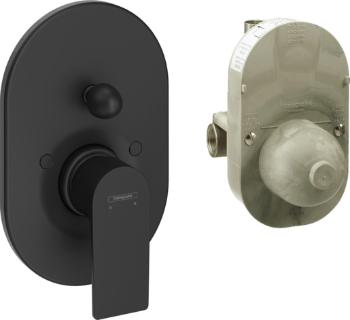 Sprchová a vaňová batéria Hansgrohe Rebris E vrátane podomietkového telesa matná čierna 72458670