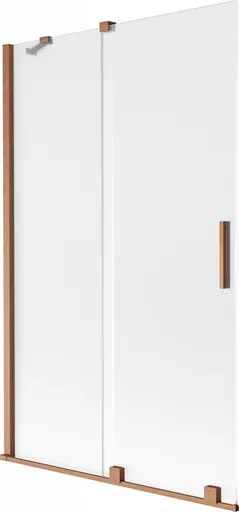 MEXEN/S - Velar dvojkrídlová posuvná vaňová zástena 110 x 150, dekor, meď kartáčovaná 896-110-000-31-65