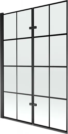 MEXEN - Castor vaňová zástena 2-krídlo 120 x 150, čierna vzor, čierna 892-120-002-70-77