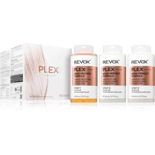 Revox B77 PLEX Hair Rebuilding System Professional Set sada pre farbené a poškodené vlasy pre profesionálne použitie 3x260 ml