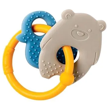 Nattou hryzadlo silikónové BPA free Lapidou medvedík, sivé (5414673879521)